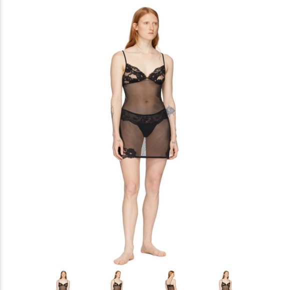 La Perla Sheer Black Lace Chemise - Picture 7 of 12